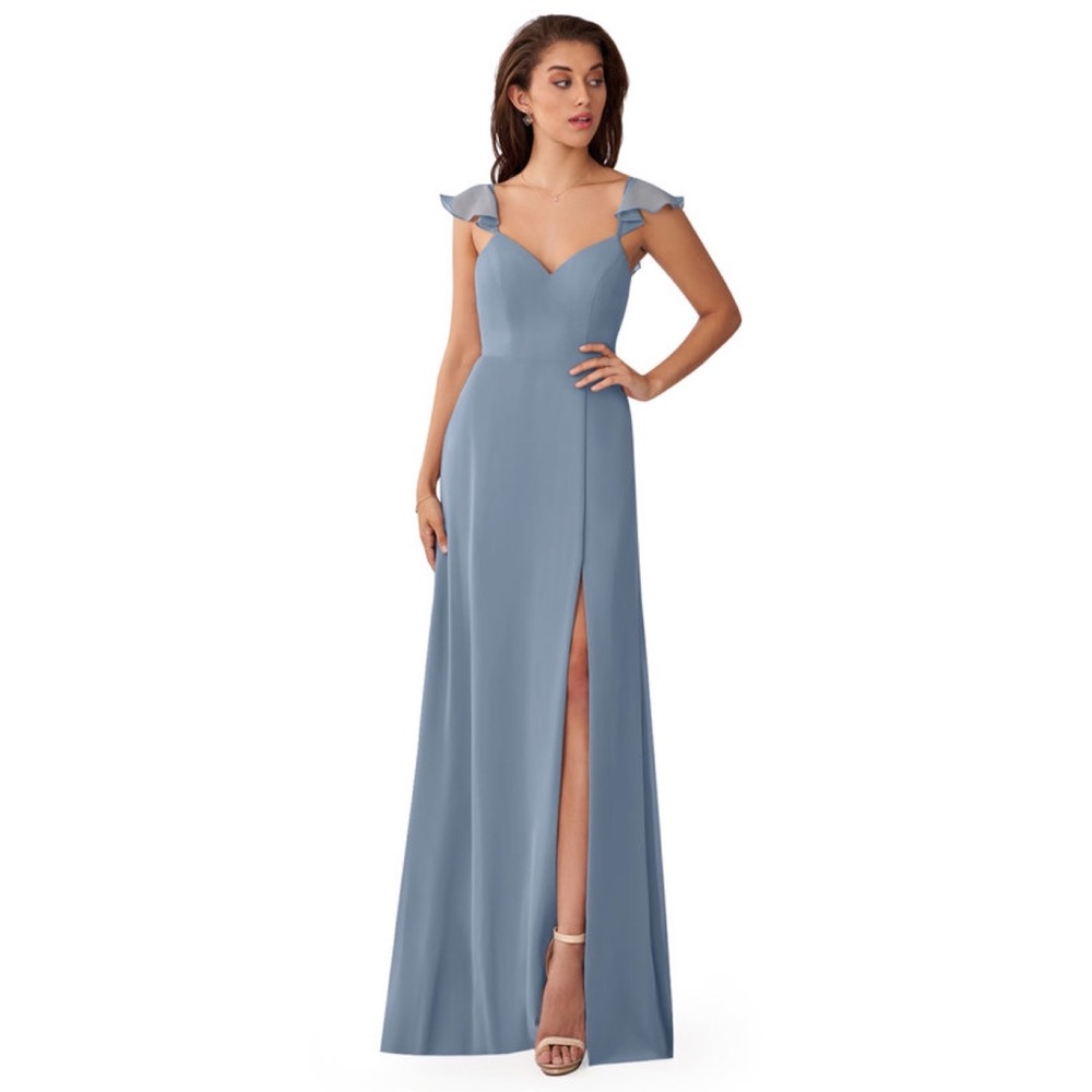 Azazie Everett Dusty Blue Bridesmaid Dress